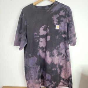 Carhartt purple and black short sleeve shirt tie dye